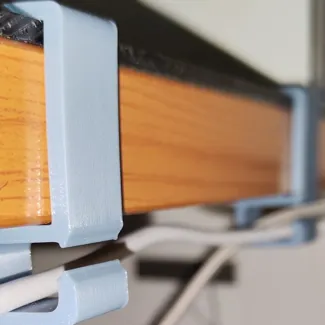 Desk cord organizer clip, for 27mm desk thickness