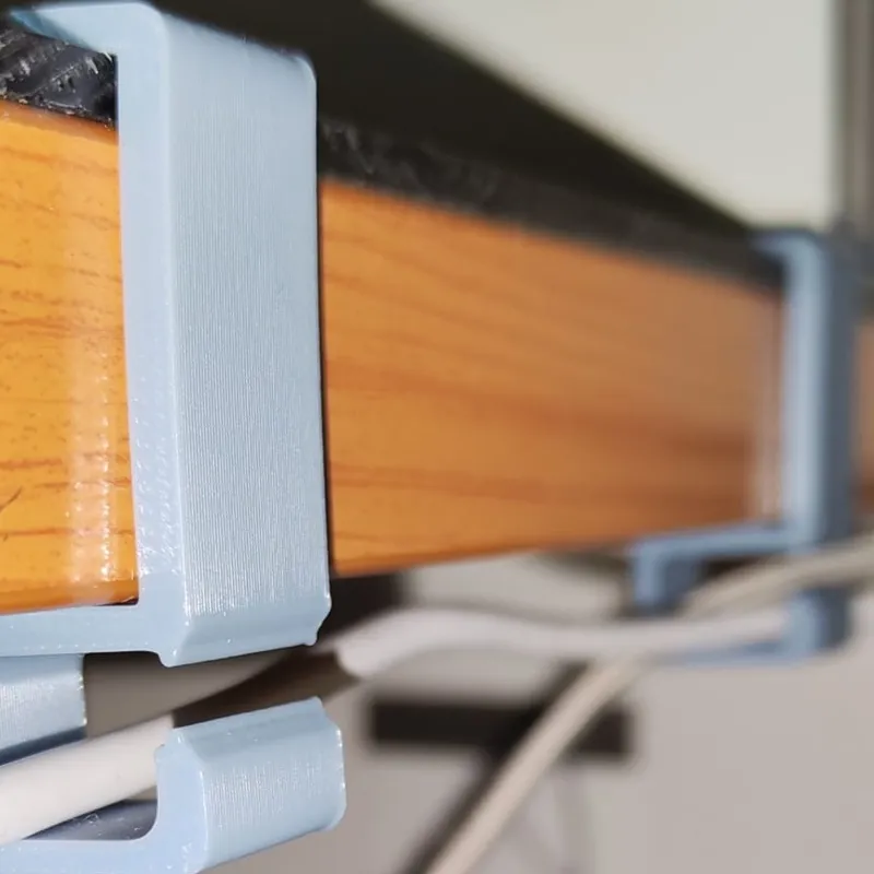 Desk cord organizer clip, for 27mm desk thickness
