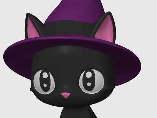 Cute black halloween cat