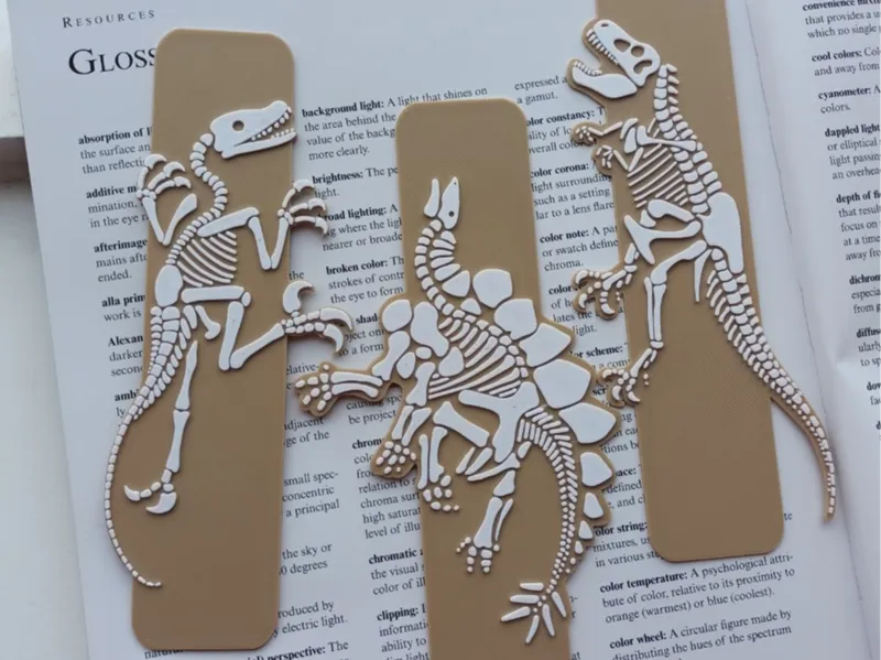 Dinosaurs fossils - Bookmarks set