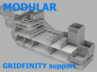 Fully modular work desk organizer
