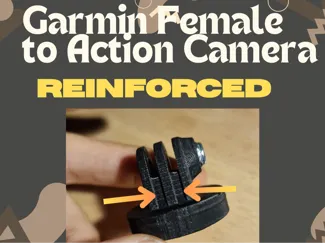 Reinforced  Garmin Female to Action Camera Mount
