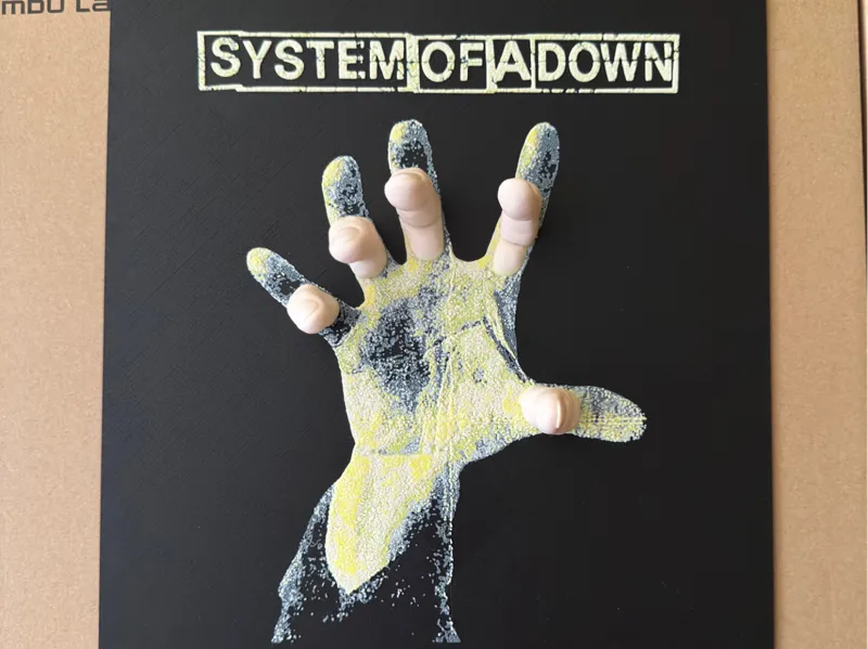 System of a Down album cover HueForge with fingers