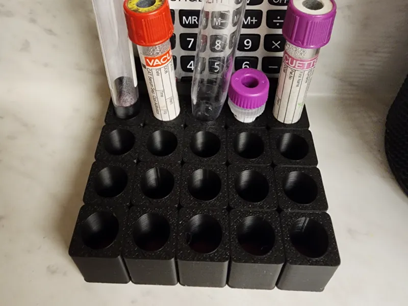 Test Tube Holder with Mini Calculator Slot 