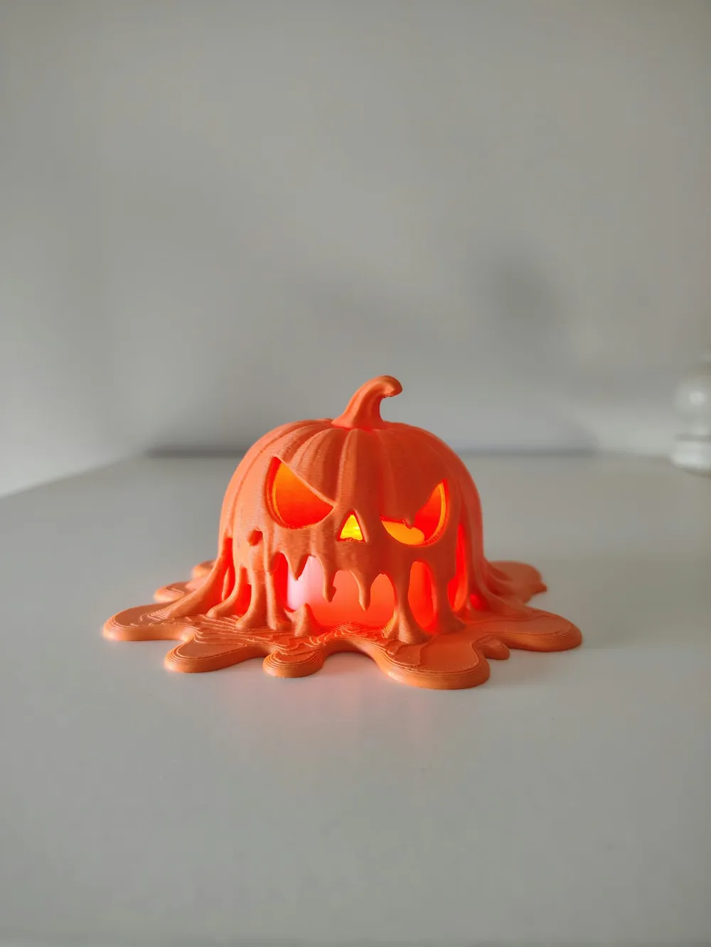 Melting Pumpkin Halloween Decoration Tealight - Free 3D Print Model ...