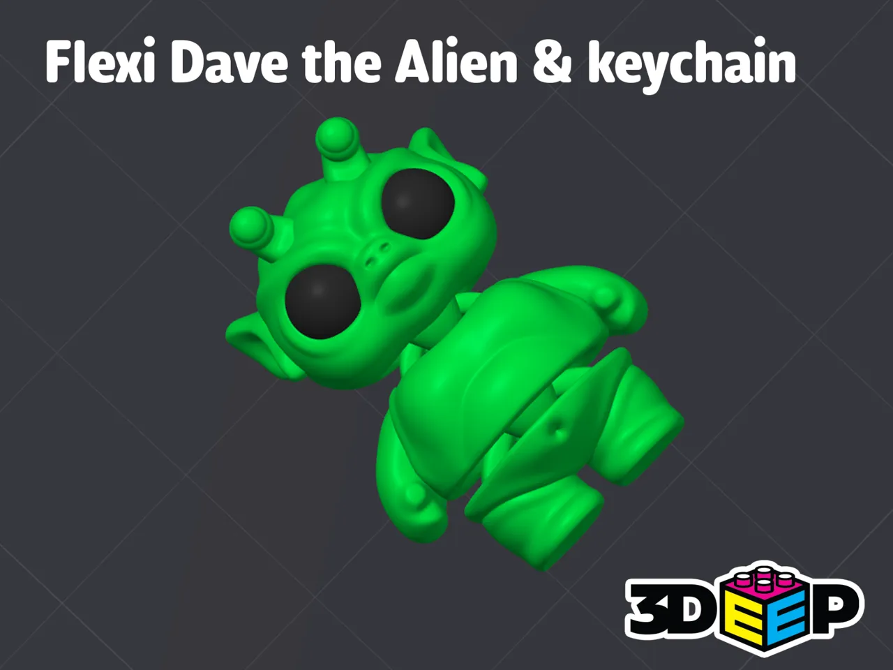 Flexi Dave The Alien & Keychain - No Supports view 2