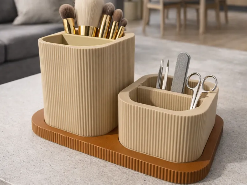 Minimalist desk organizer - designer storage set