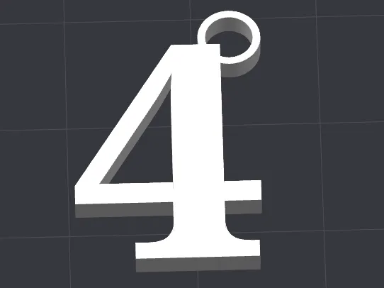 Number 4 Keychain