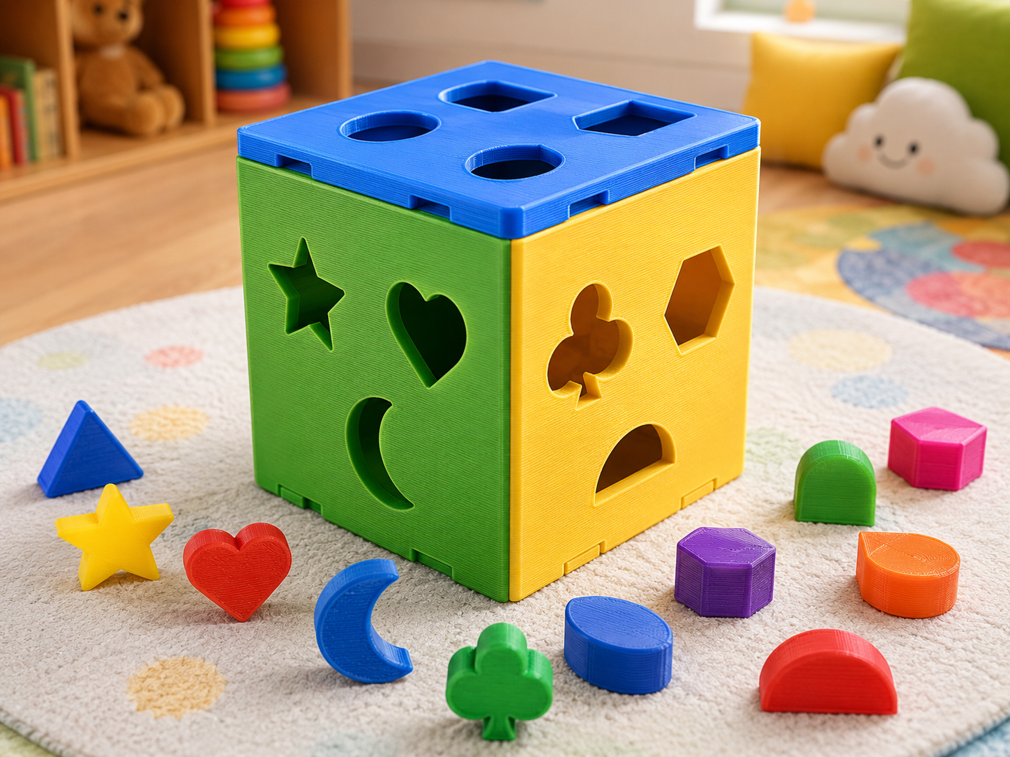 Miniatura 2 do modelo 3D Customizable Sorting Cube Dinosaur, Space 5 Themes