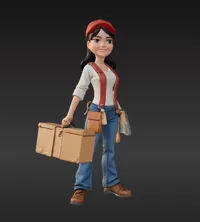 Figurine ouvrière avec caisse à outils — photo 8