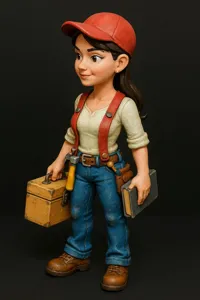 Figurine ouvrière avec caisse à outils — photo 3