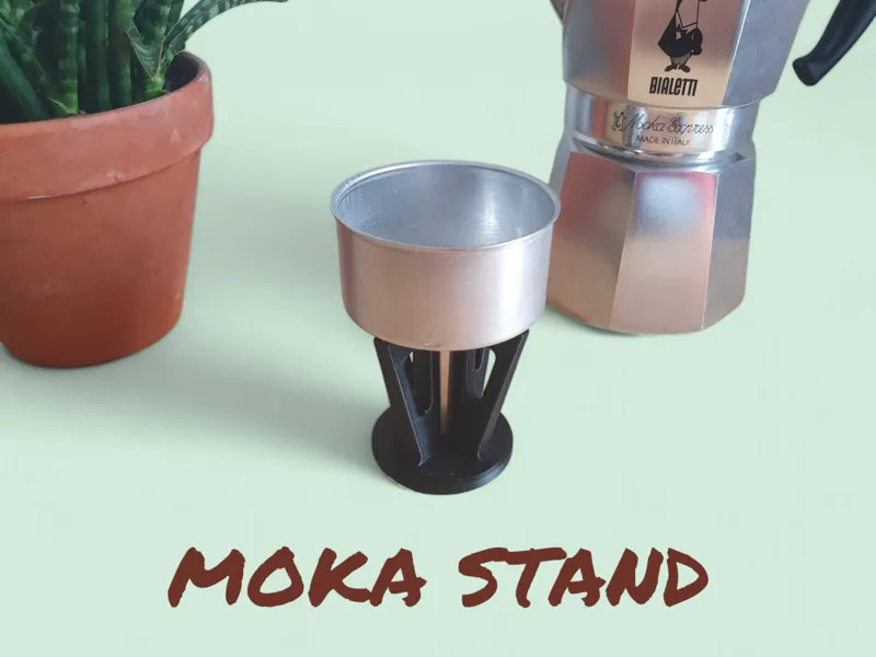 Bialetti 4 Cup Moka Express Pot Dosing Stand