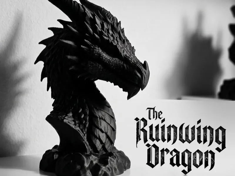 Ruinwing Dragon Bust – Detailed Fantasy Dragon
