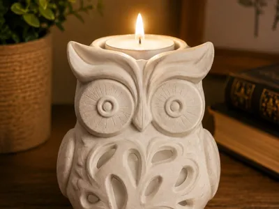 Owl tealight candle holder decorative