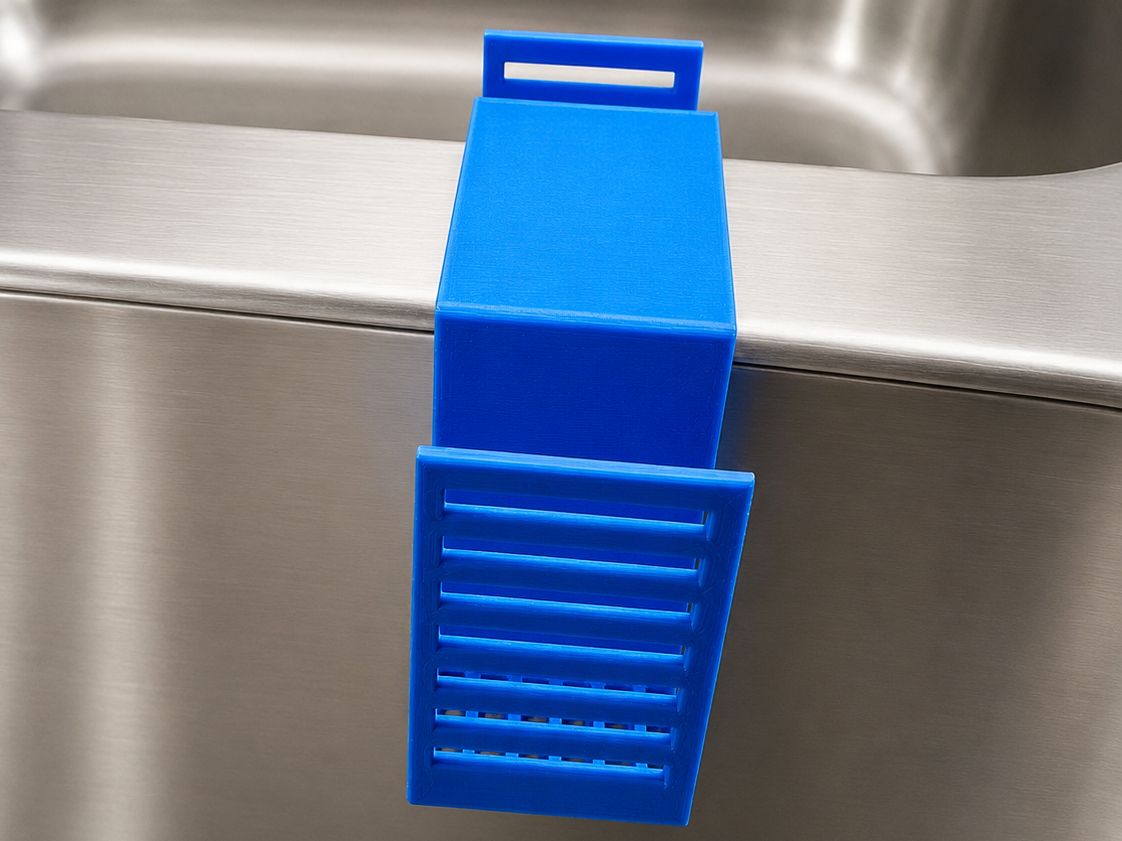 Sink Divider Sponge Holder -Dual Basin Clip-On