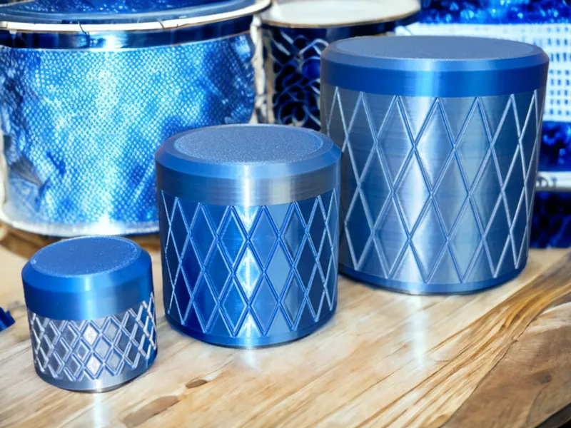 1, 2, & 3-Inch Knurled Containers