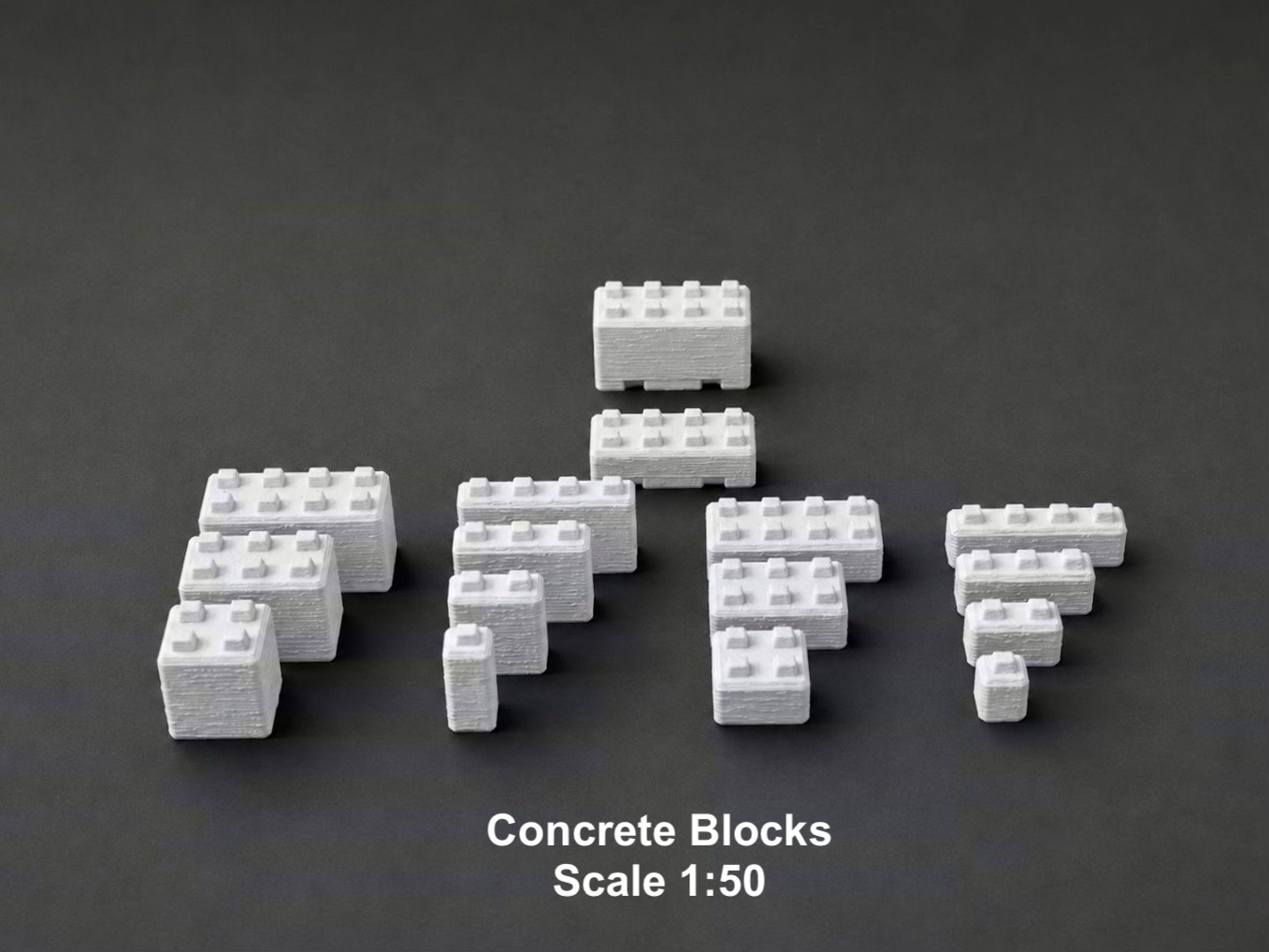 Modular Concrete Blocks Set – Scale 1:50