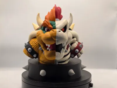 Bowser vs Skull king mashup paintable bust 