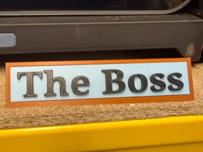 The boss name plate 