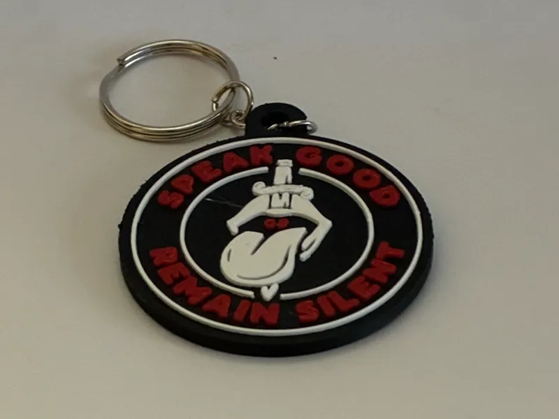 Speak Good Remain Silent Keychain | Funny Quote