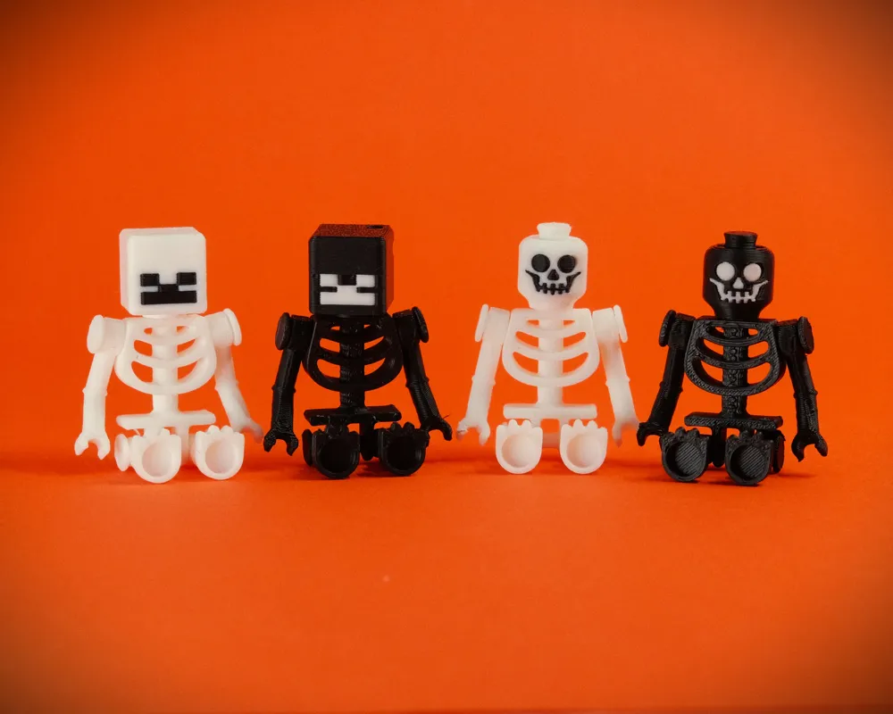 Little Skeleton Models Mini Brick Skeletons / Articulated Keychains - Free 3D Print Model ...