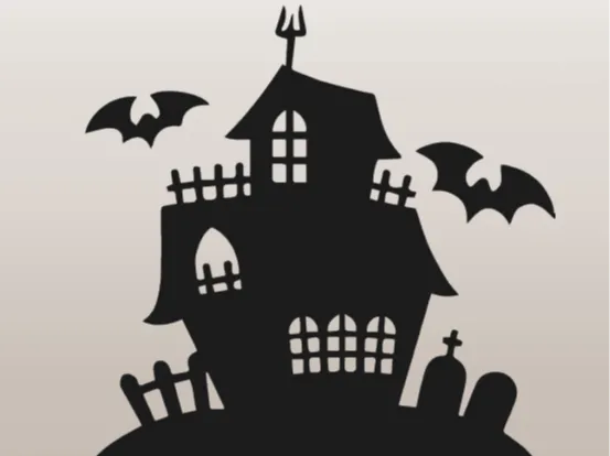 2D wall art decor scary house