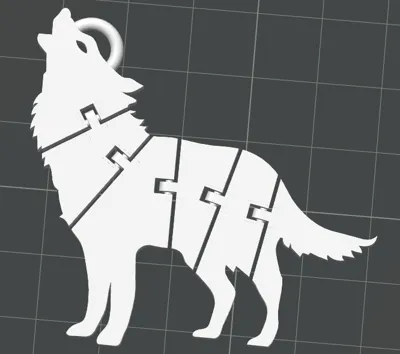Flexi wolf with keychain