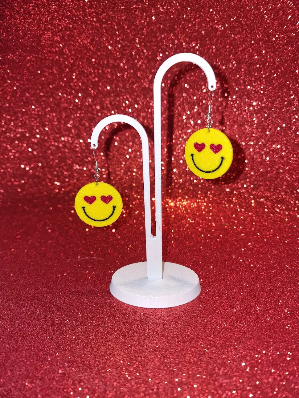 Valentine emoji earrings view 3