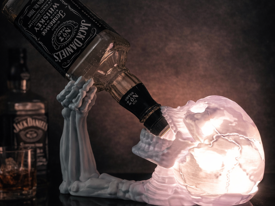 Skull Wine Bottle Holder & Lamp