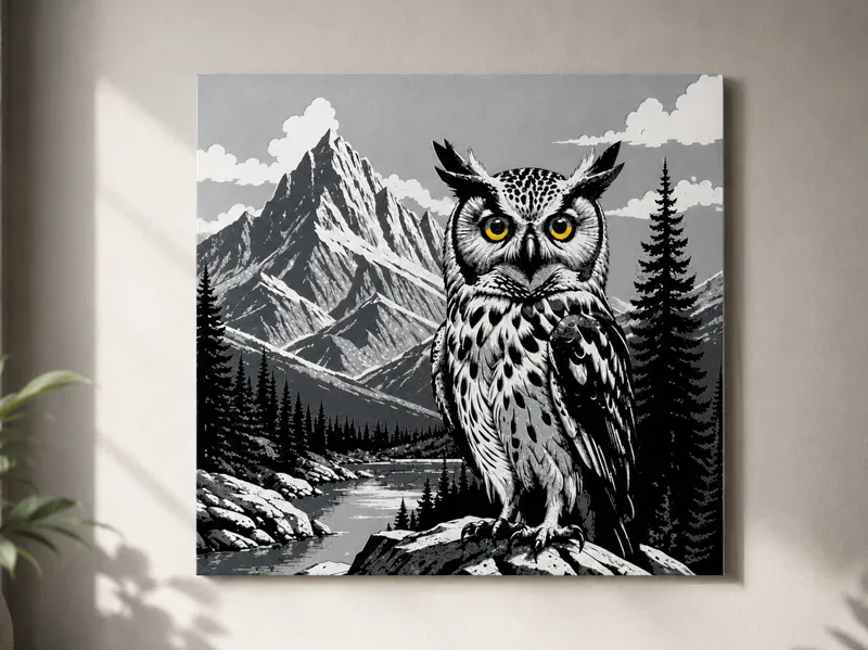 Quadro Gufo Realistico