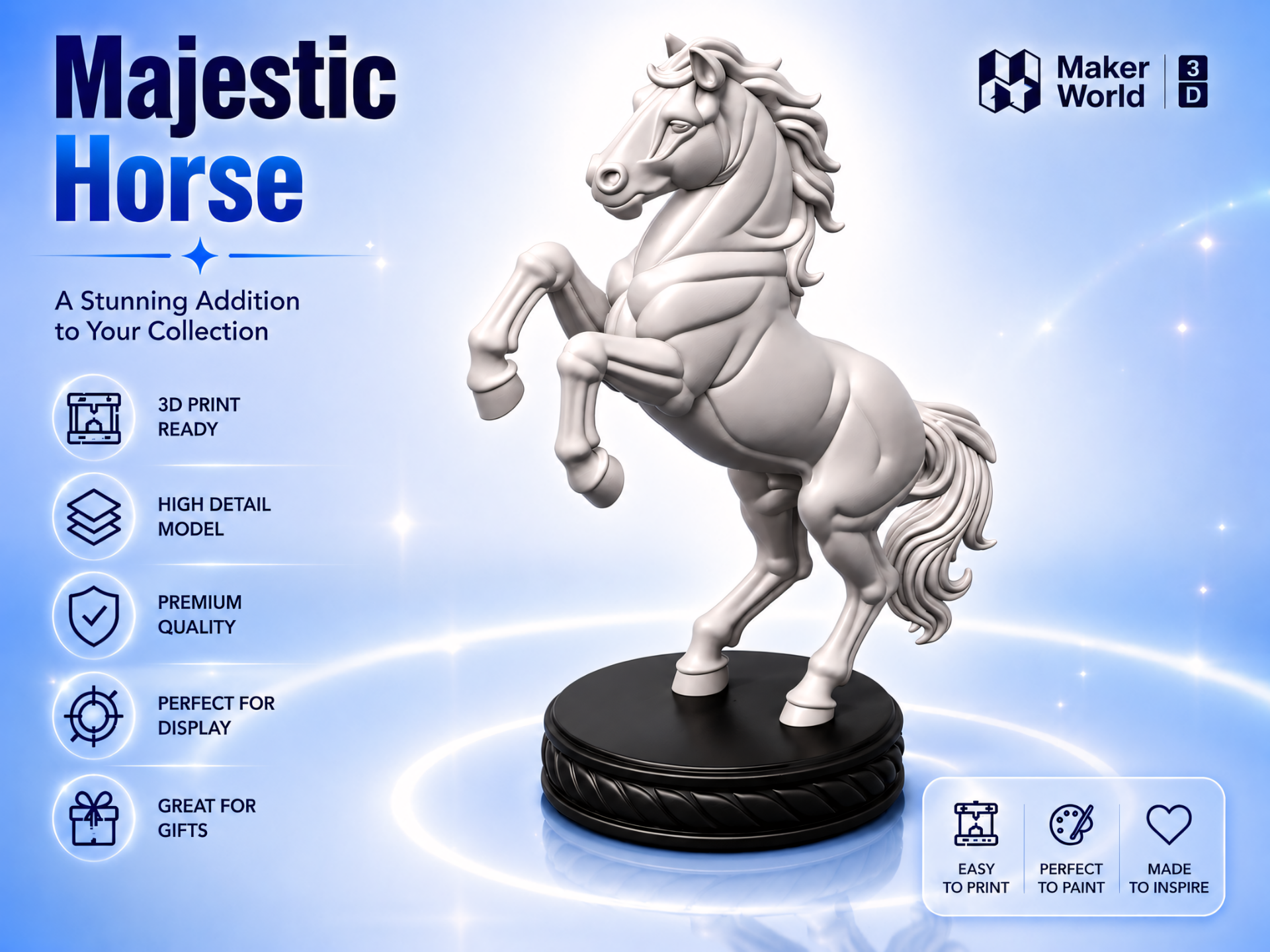 Rearing Horse Sculpture