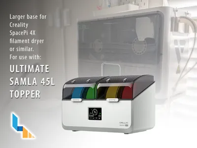 Larger filament dryer base for SAMLA TOPPER