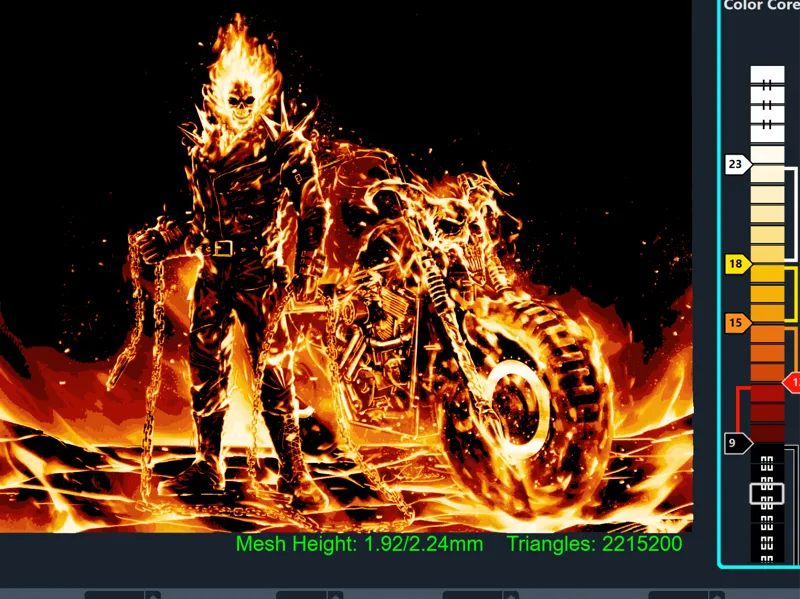 HueForge Ghost Rider 5 colors