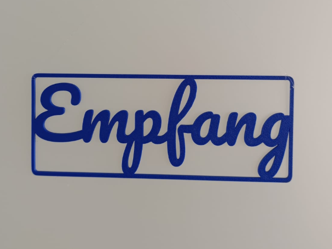 Empfang Türschild - Schild mit Rahmen - Hinweis