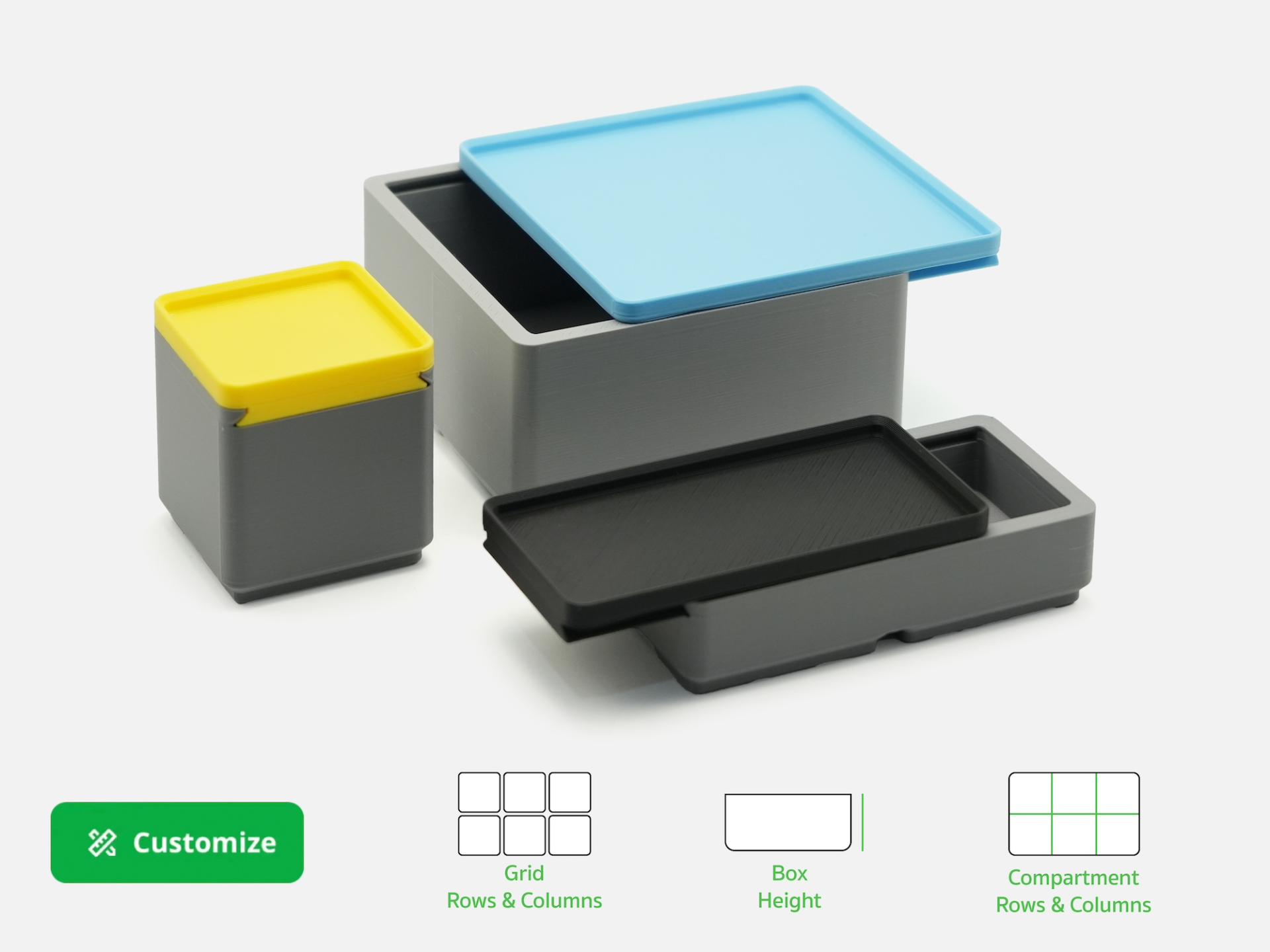 Gridfinity Box with Sliding Lid (Parametric)
