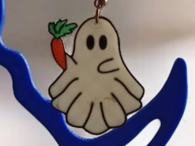 Multicolor Easter Ghost Carrot Earrings