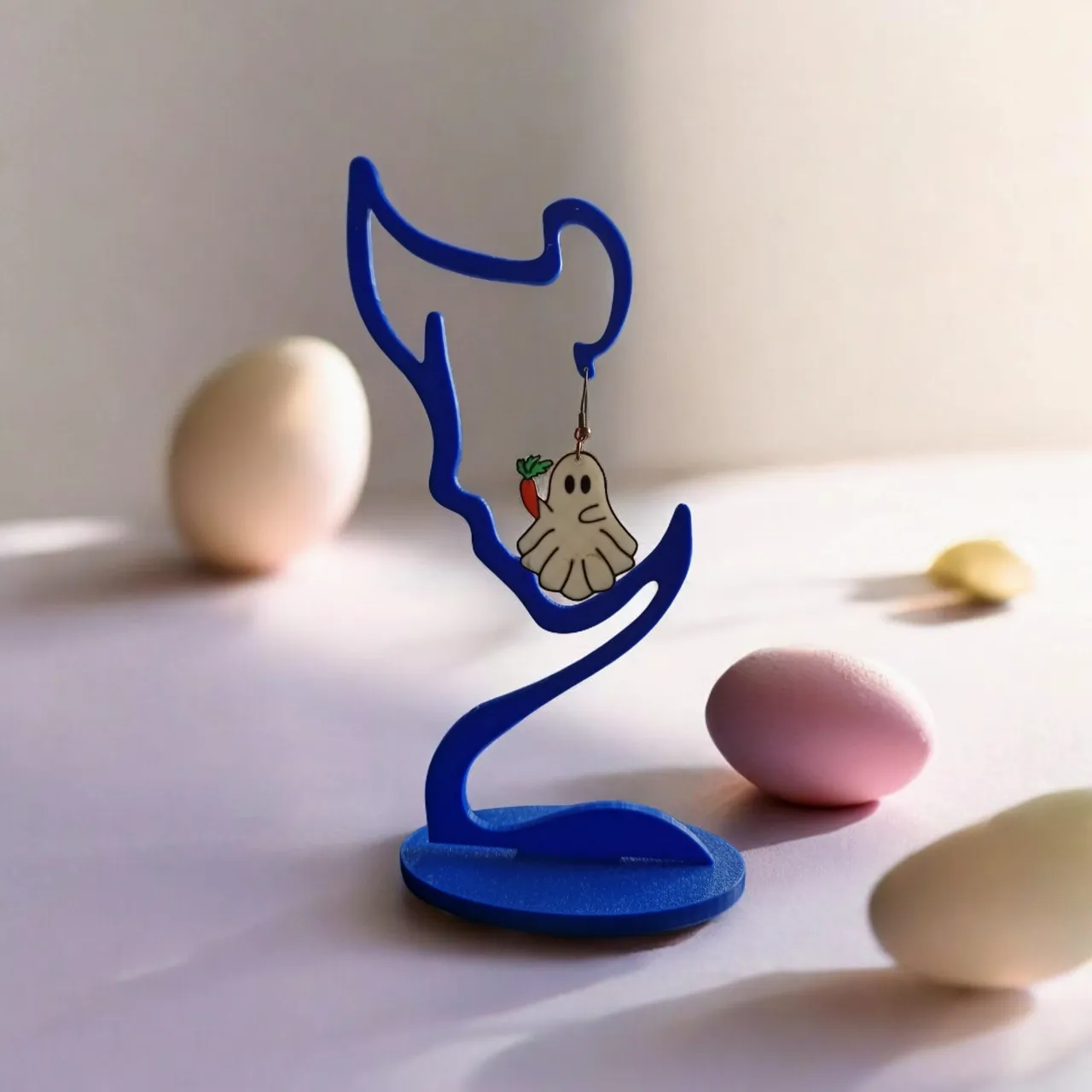 Multicolor Easter Ghost Carrot Earrings view 2