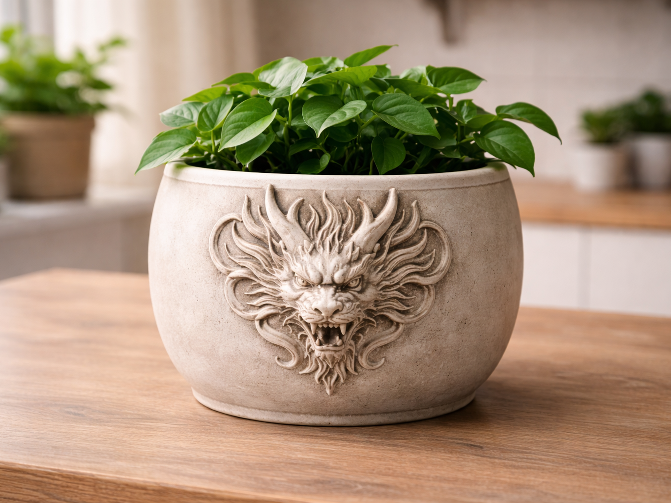 Dragon Face Planter – Decorative Flower Pot