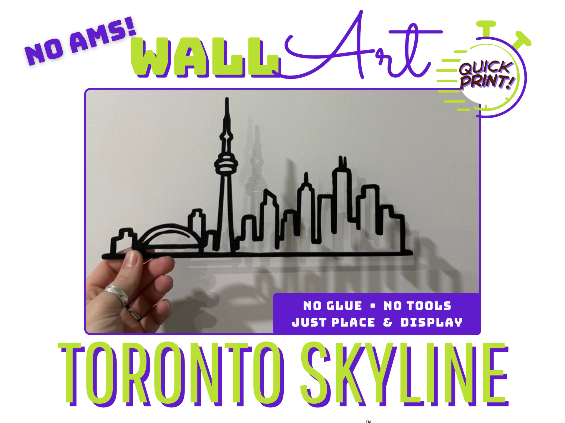 Toronto Skyline Wall Art, No AMS, Quick Print