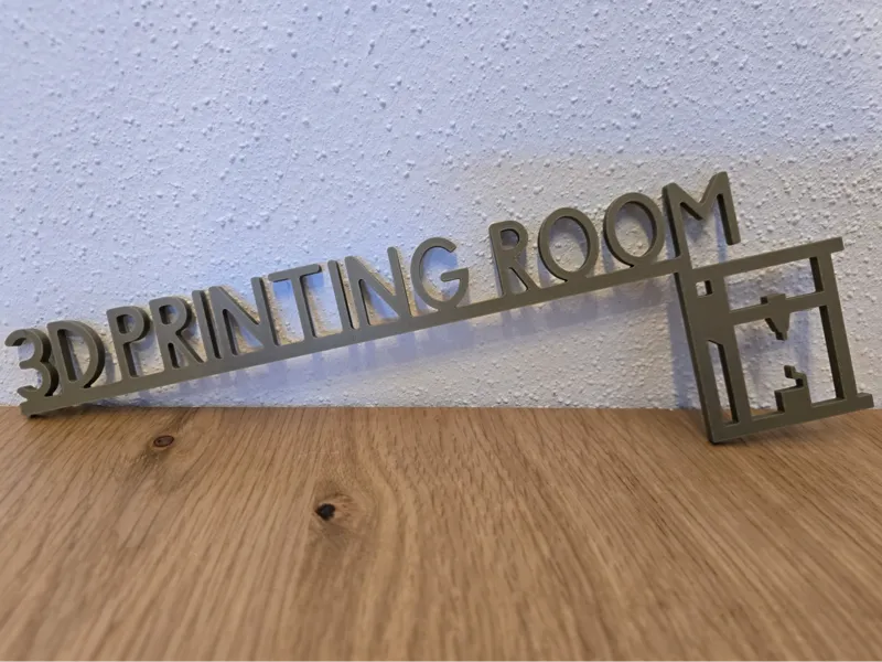3D Printing Room Türrahmen Schild