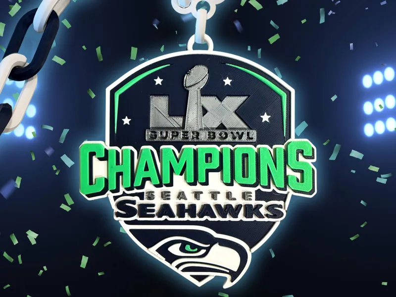 Super Bowl LX Champs Seattle Seahawks Charm