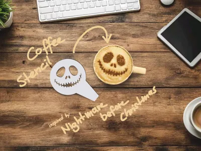 Coffee Stencil Nightmare Before Christmas Jack