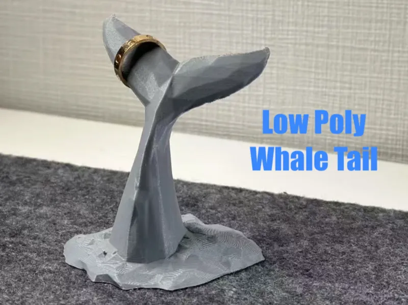 Low Poly Whale Tail Jewelry Holder
