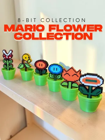 Accesorio para impresora 3D: 8-Bit Mario Plants & Pots Set — vista de referencia 2