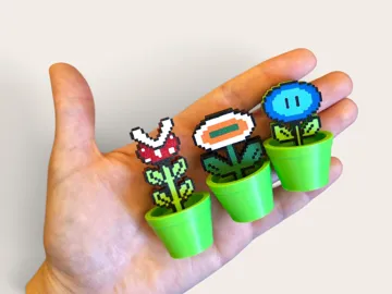 Accesorio para impresora 3D: 8-Bit Mario Plants & Pots Set — vista de referencia 4