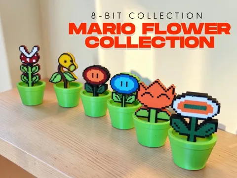 Accesorio para impresora 3D: 8-Bit Mario Plants & Pots Set — referencia de MakerWorld