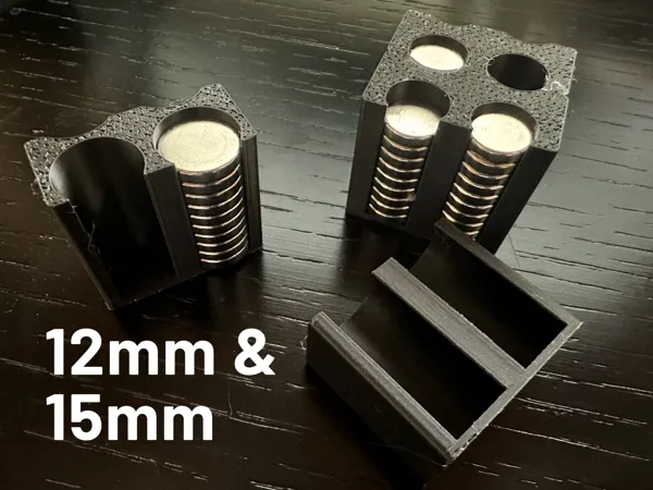 Supports d'aimants Gridfinity 12 mm et 15 mm
