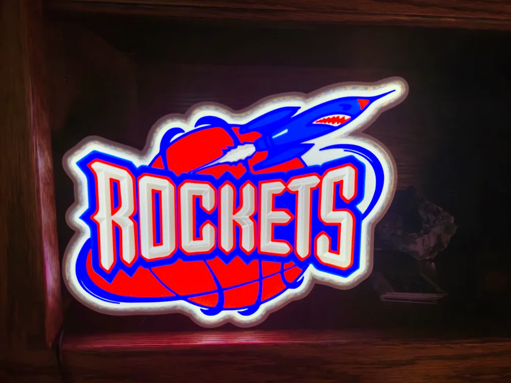Led Houston Rockets Logo Houston Rockets Lightbox by Texas3DPolymers - MakerWorld