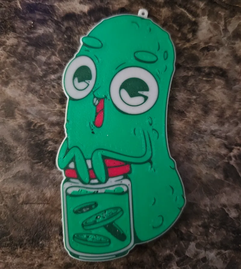 Crazy pickle keychain