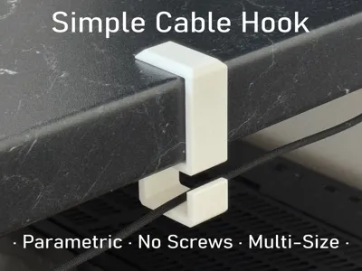 Simple Parametric Cable Hook (No screws)